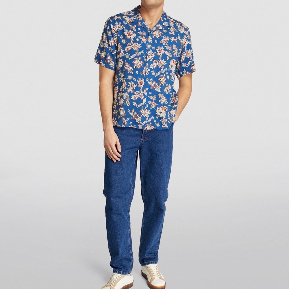 rag & bone Blue Floral Casual Button Down Shirt - Picture 6 of 11